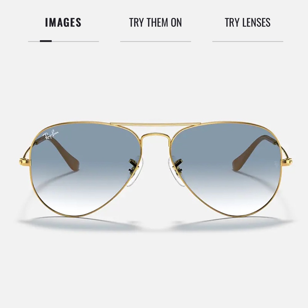 Ray-Ban Aviator Light Blue Gradient + Gold Frame